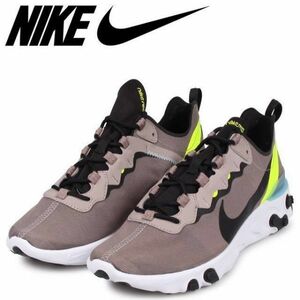 NIKEナイキ REACT ELEMENT 55 リアクト エレメント 55 BQ6166-201 灰黒黄 26.5cm