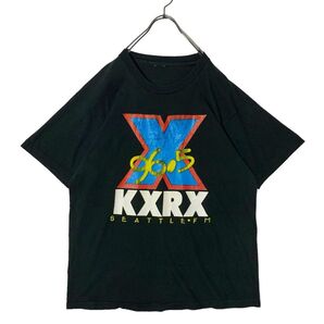 90s ビンテージ シングルステッチ 黒 XL 企業系 グランジ Tシャツ 古着 vintage ビンテージ 半袖 NIRVANA