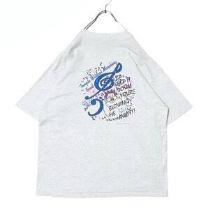 90s USA製 シングルステッチ アート Tシャツ XXL アッシュグレー vintage ビンテージ ヴィンテージ 古着