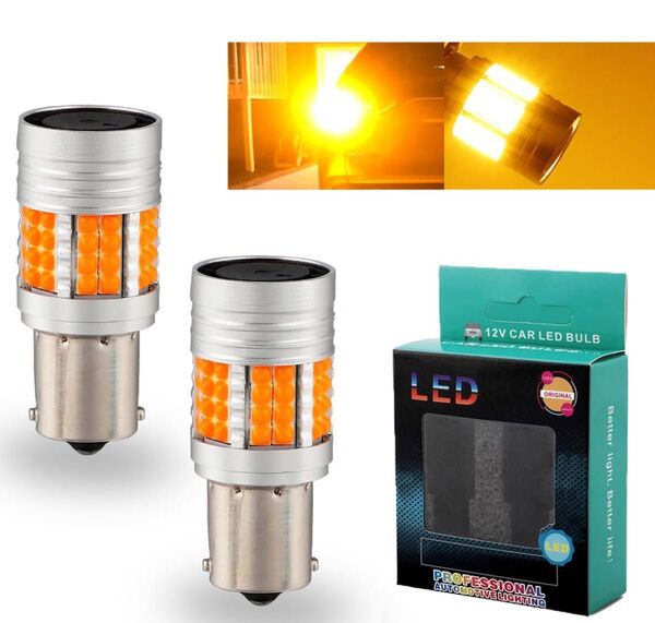 最終お値下げ!S25 ピン角違い 180度 シングル LEDウインカー ウインカーランプ 冷却ファン内蔵 車用DC12V 2個入