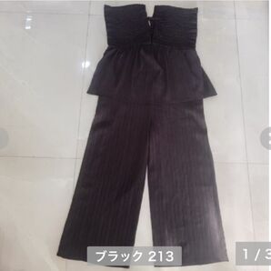 しまむら シャーリングペプラムサロペット オールインワン