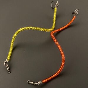 スラローム トルネード系ルアー 自重2.5g ハンドメイド 巻き直し不要 糸ヨレ軽減 メタリックイエロー メタリックオレンジ