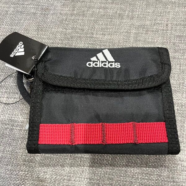 新品未使用品 adidas アディダス キッズ 子供 財布 マジックテープタイプ ブラック