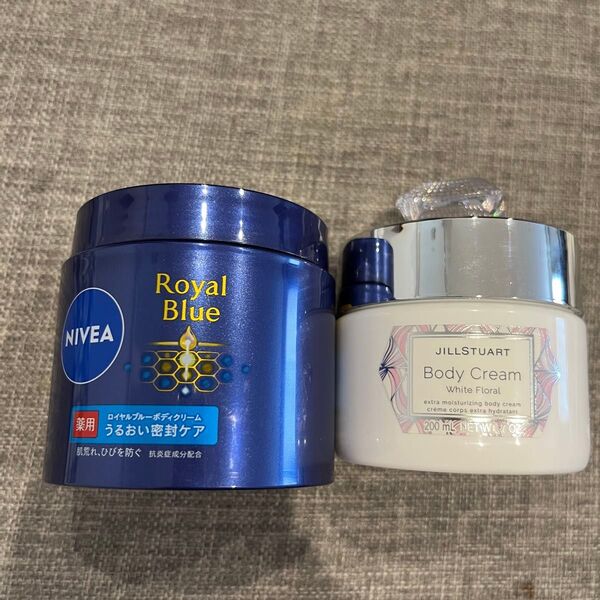 NIVEA ロイヤルブルーボディクリーム ジルスチュアート ホワイトフローラル ボディクリーム 2個セット