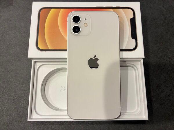iPhone12本体128GB美品白色iFaceスマホカバー付きバッテリー80%Apple SIMフリー