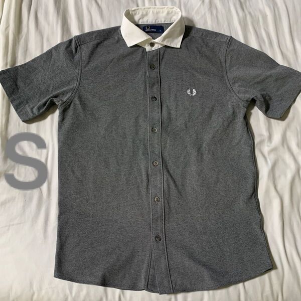FRED PERRY フレッドペリー×BEAMS ビームス ポロシャツ別注 日本製 ダークグレー×ホワイト シャツ