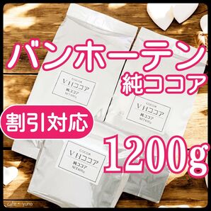 純ココア バンホーテン 1200g 砂糖不使用 ココア パウダー ピュアココア カカオ おかし作り 無添加 ポリフェノール 業務用