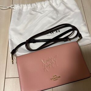 コーチ COACH セレーナゴメス ショルダーウォレット 長財布 ショルダーバッグ ロゴ ピンク