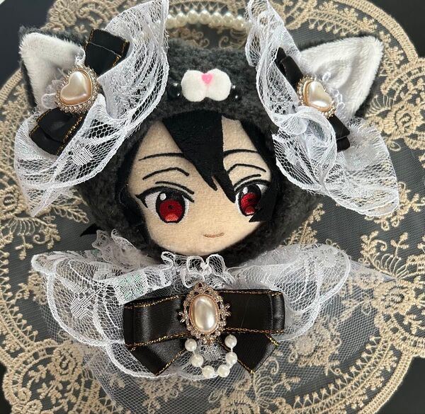 あんスタ新衣装16cmサイズ ストラップ付きぬい服 グレーボアネコ着ぐるみ コウモリドレスセット 朔間零 朔間凛月