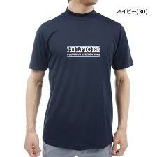 トミー ヒルフィガー フロントロゴ 半袖モックネックシャツ THMA404 ゴルフウェア 2024 カラー:NAVY サイズ:XL