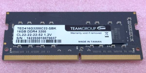 Team TED416G3200C22-SBK■PC4-25600/DDR4-3200 260Pin SO-DIMM 16GB