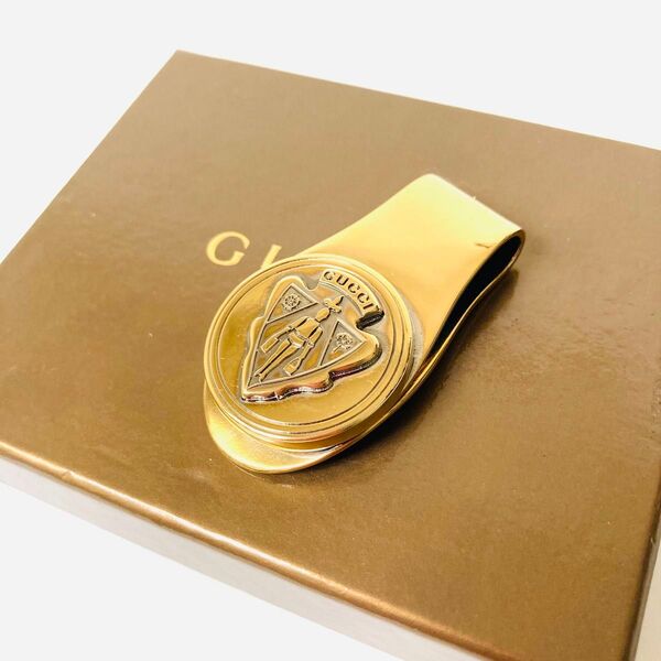 GUCCI グッチ クレスト ゴールドカラー イタリア製 マネークリップ