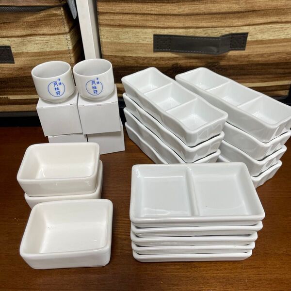 白い陶器製小皿 まとめ売り お猪口セット