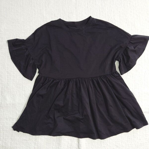SHEIN FRIFUL フリル トップス カットソー 半袖 黒 ブラック Sサイズ 切り替え