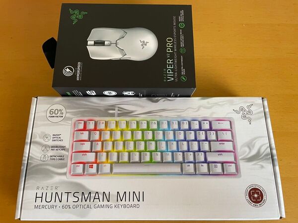 Razer Viper V2 Pro & Huntsman Mini Mercury White 中古2個セット