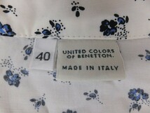 〈レターパック発送〉UNITED COLORS OF BENETTON. ベネトン レディース 小花柄 ノースリーブ カーディガン シャツワンピース 40 白黒青_画像2