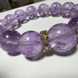 【大玉 ラベンダーアメジスト】癒しと調和の光 天然石 ブレスレット