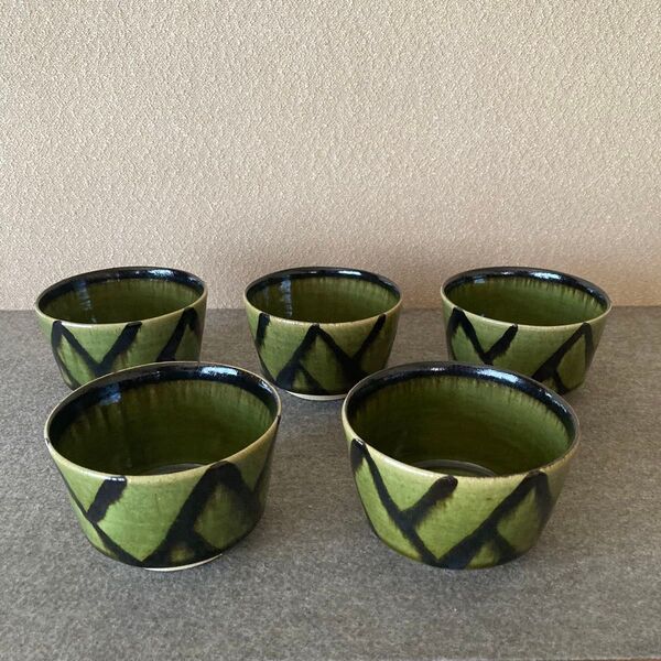 織部 総織部 組鉢 5客セット 和食器 陶芸 陶器 手作り ハンドメイド