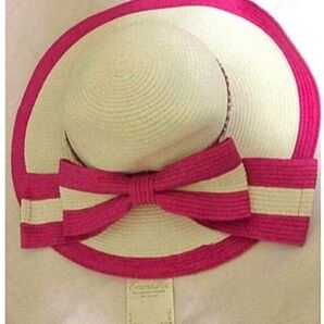 エミリアウィズ リボン ジュエリー リゾート ハット 帽子 麦わら帽子 レディース ピンク 女の子 夏 旅行 姫 ママ 公園 海外