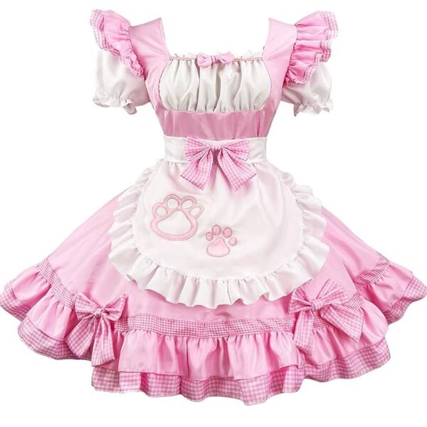 【S】メイド服 猫 コスプレ ハロウィン 仮装 エプロン カチューシャ