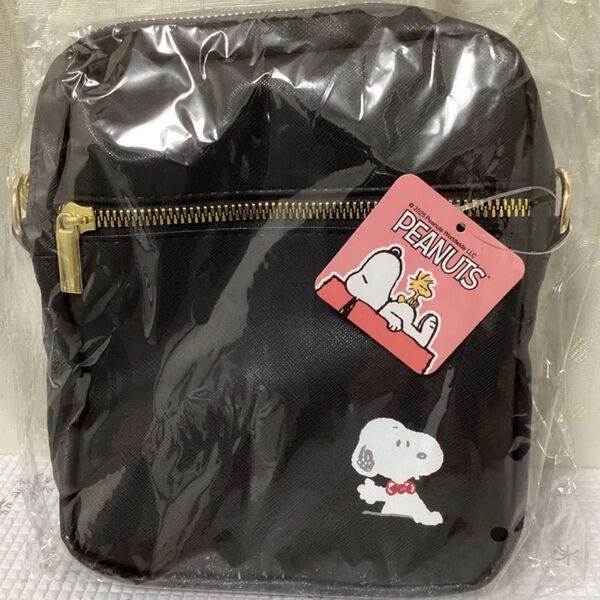 ピーナッツ スヌーピー PU ショルダー バッグ 黒 ブラック 19cm×16cm×4cm ★新品
