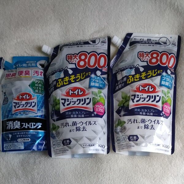 トイレマジックリン 消臭ストロング350ml つめかえ用800ml×2個 3個セット
