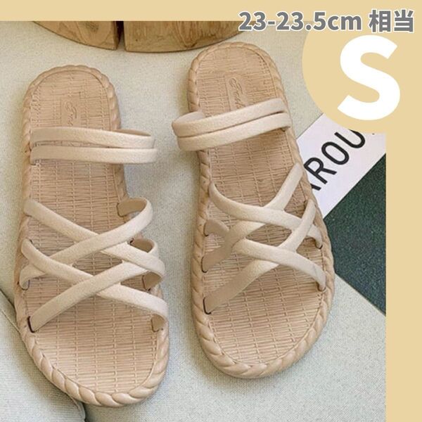 レディース ビーチサンダル 軽量 クロスストラップ 夏 ビーチ 海 韓国風 履きやすい おしゃれ 通気性 ぺたんこ カジュアル