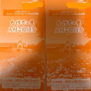 ナガシマリゾート なばなの里 入村ご招待券 2枚