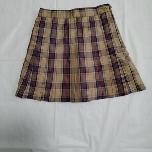 BROWNY ベージュ チェック柄 プリーツスカート