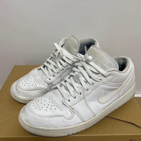 NIKE ナイキ 553558-130 AIR JORDAN 1 エア ジョーダン ワン ロー トリプル ホワイト 28.0cm