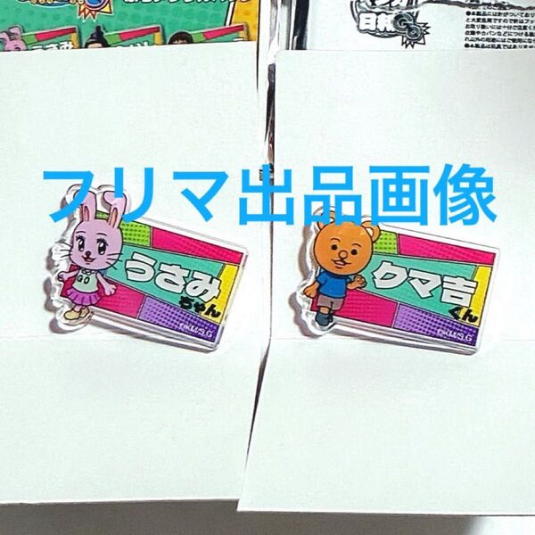 ギャグマンガ日和 うさみちゃん クマ吉くん アクリル バッジ おなまえ