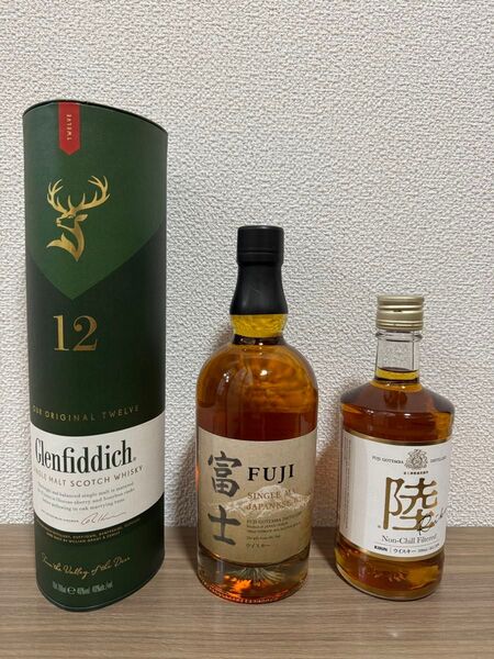 ウイスキー3本セット グレンフィディック12年 富士シングルモルト 陸500ml