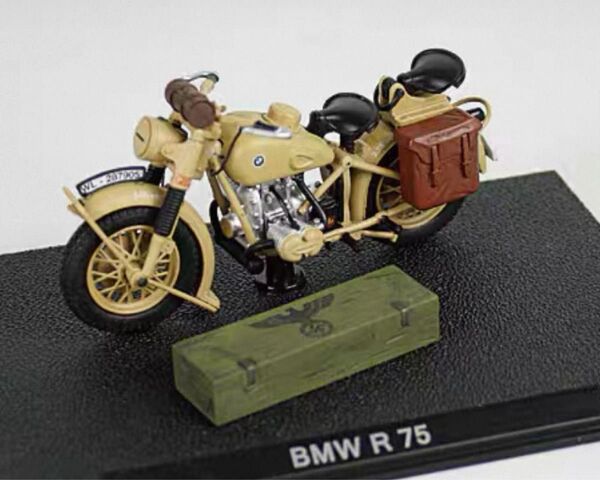 第二次世界大戦 ドイツ軍BMW R75バイク 1/24スケール 完成品模型 国防軍 野戦憲兵
