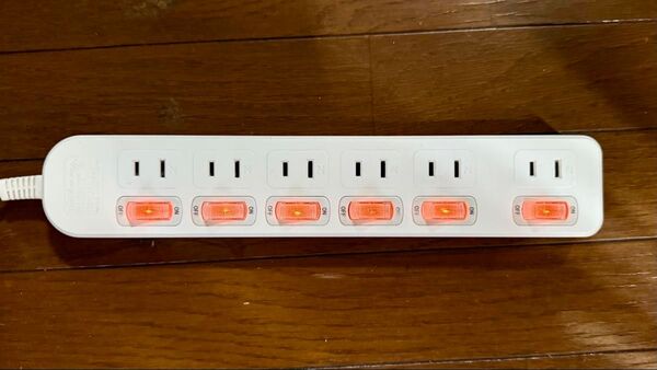 個別スイッチ付6口電源タップ OAタップ 美品