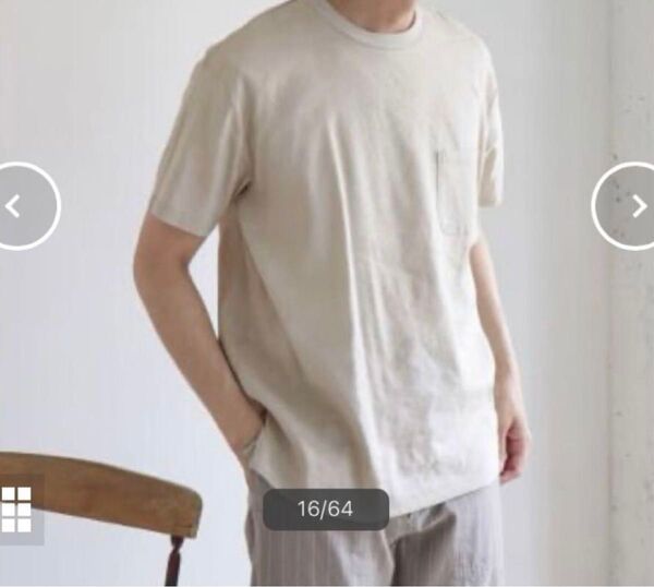 アーバンリサーチ ドアーズ ストレッチリネンクルーネックTシャツ ベージュ 38
