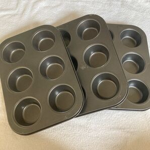 訳あり 傷あり 新品未使用 マフィン型 3枚 お菓子作り カップケーキ プレート 6P 丸型