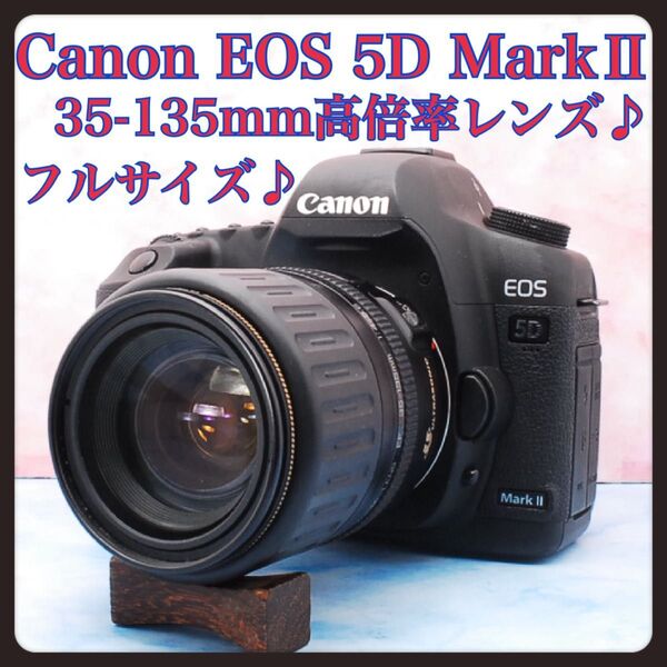 フルサイズ☆Canon キャノン EOS 5D Mark Ⅱ☆一眼レフカメラ☆ショット数少☆便利な高倍率レンズセット☆
