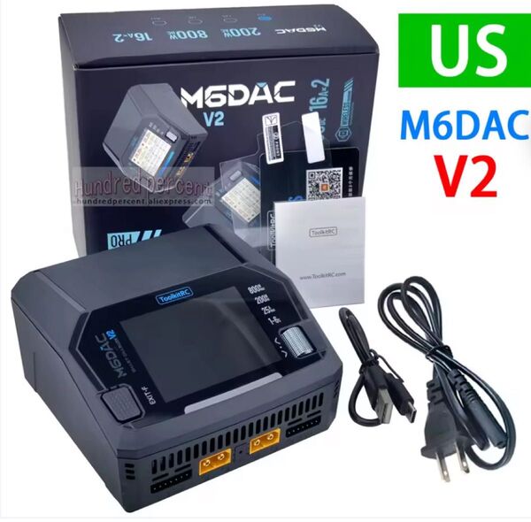 送料無料 ラジコン ToolkitRC M6DAC V2 バッテリー充電器放電器 AC100V 200W DC800W 16A