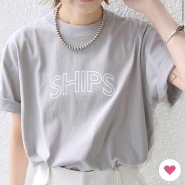 tシャツ SHIPS ラウンド プリント ロゴ TEE レディース メンズ 新品未使用品 Tシャツ