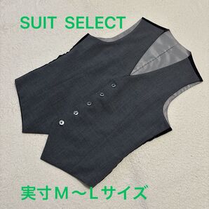 美品 SUIT SELECT スーツセレクト カジュアル リバーシブル ジレベスト 大きいサイズ