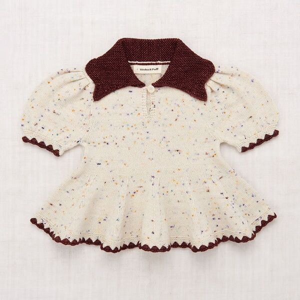Misha&Puff Crochet Trim Puff Top 10y