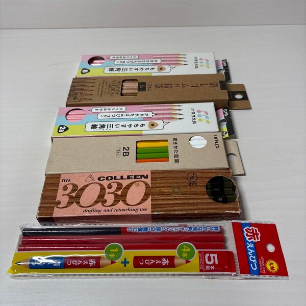鉛筆まとめ売り サクラクレパスB.2B. ダイソーB. コーナン2B. コーリンH 赤、赤青5本セット