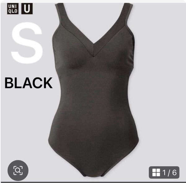 レディース 水着 S 黒 UNIQLO U シームレススイムワンピース水着