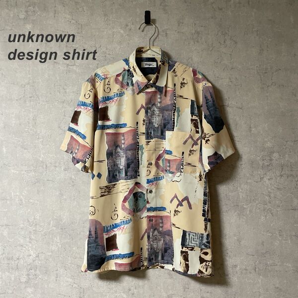 DESIGN SHIRT デザインシャツ 柄シャツ ポリシャツ アートシャツ 総柄 半袖