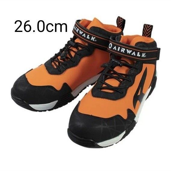 AIRWALK ストレッチロック AW-940 オレンジ 26.0cm 安全靴 ミドルカットスニーカー