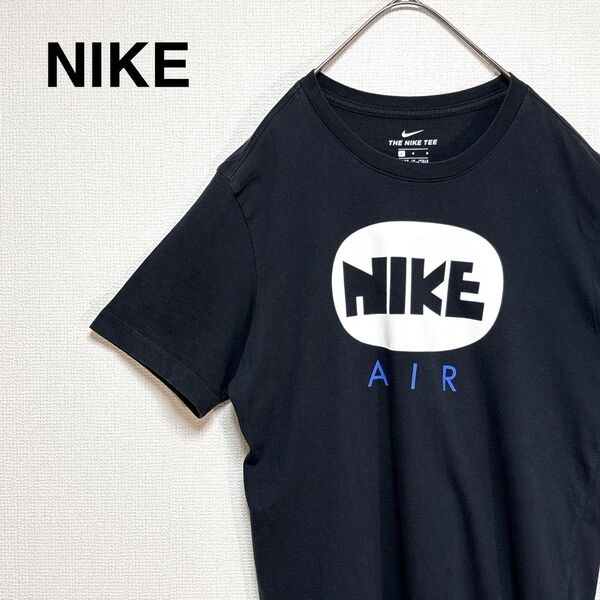 NIKE ゴツナイキ ブラック Tシャツ センターロゴ インド製 Lサイズ 70年代 復刻 NIKE Air