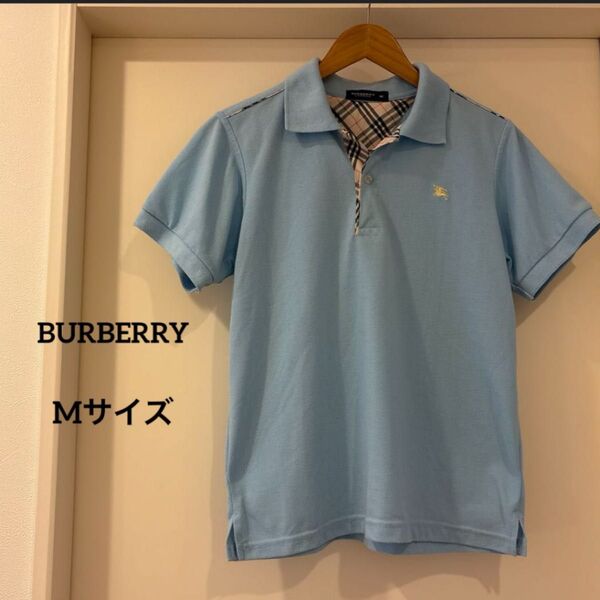 ☆バーバリー 半袖 ポロシャツ ノバチェック M ホースロゴ BURBERRY LONDON