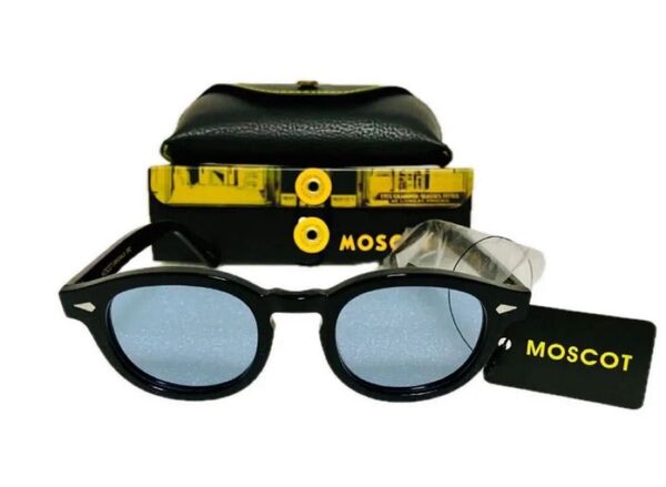 ブルーレンズ MOSCOT LEMTOSH 49 モスコット レムトッシュ サングラス 黒青 人気モデル ブラック ブルー 新品