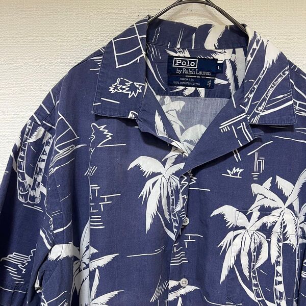 【POLO RALPH LAUREN】usa made hawaiian shirtポロラルフローレン usa製 アロハシャツ