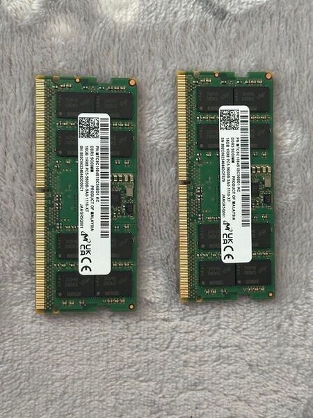 Micron DDR5 5600 32Gメモリー(16G x2) ノートブック用